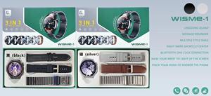 WISME-1 3-In-1 Heren Smartwatch Set Sport Dynamisch Eiland Bt Bellen Waterdichte Ip67 Met Rubberen Leren Metalen Bandjes - Product Image 2