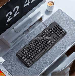 Teclado con cable con teclas tipo chocolate, teclado USB delgado, teclados de membrana estándar para computadora - Product Image 4