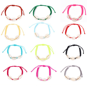 Factory Stock Beach Bohemian Cowrie White Shells Woven Braided Hand Rope Brace for Gifts Jewelry - Product Image 4
