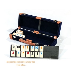 <span class=keywords><strong>Jeu</strong></span> de rami de luxe de haute qualité 106 Carreaux de rami gravés avec 4 supports <span class=keywords><strong>Jeu</strong></span> d'intérieur Design personnalisé Ensemble de <span class=keywords><strong>jeu</strong></span> de rami haut de gamme - Product Image 4