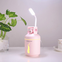 Diffuseur d'huiles essentielles créatif en forme de bouteille de gaz, humidificateur d'air LED pour le travail, la voiture, huile essentielle, USB, mini purificateur d'air ultrasonique portable