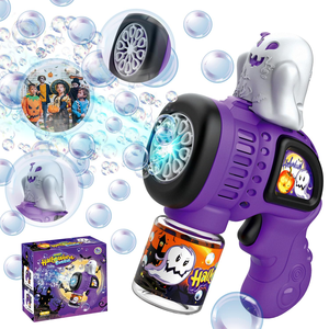 Machine électrique de fabricant de bulles de bulle de baguette magique de Noël avec la lumière et la musique jouet tenu dans la main du père Noël Halloween - Product Image 6