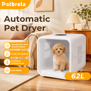 เครื่องอบแห้งสัตว์เลี้ยงอัตโนมัติ 62L/70L เครื่องอบแห้งสำหรับกรูมมิ่งในร่ม อุณหภูมิคงที่ เสียงเบา สำหรับแมวและสุนัขพันธุ์เล็ก - Product Image 1