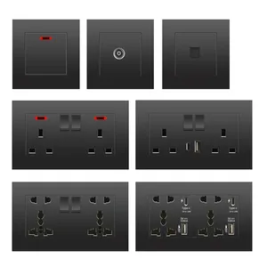 Black UK 13A Wall Socket <strong>with</strong> USB Type C 18W Quick Charge <strong>Plug</strong> Socket,Wall Power Outlet <strong>with</strong> USB Charger, <strong>Switch</strong> <strong>with</strong> Socket - Product Image 6