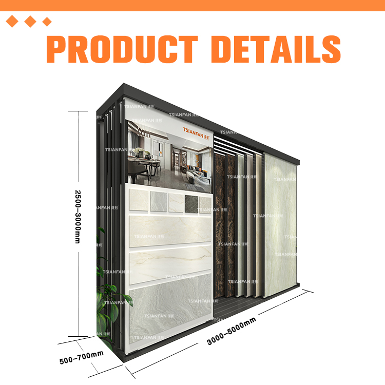 Factory Custom Design Modern Sliding Showroom Tile Display Stone Marble Samples Racks Stand Strong For Granite Rack Exhibition