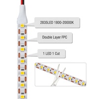 Bande LED Super Lumineuse à Commande Vocale USB, 8mm, Revêtement Cuivre, Alimentation par Batterie, Découpable, Blanc SMD2835, CRI 90, IP65
