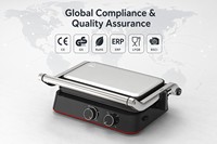 Machine à sandwich 3-en-1 haute puissance 1500W, gaufrier multifonctionnel avec plaques antiadhésives amovibles