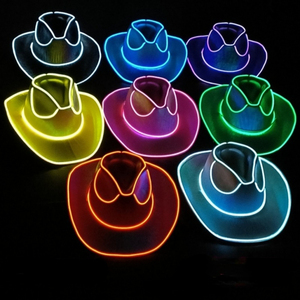 Cappello da Cowboy <span class=keywords><strong>LED</strong></span> Personalizzato Rosa, Cappello da Cowgirl per Feste <span class=keywords><strong>Disco</strong></span>, Halloween, Natale, Cappelli da Cowboy Luminosi in Stile Western - Product Image 2