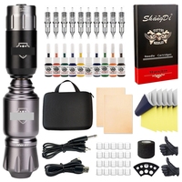 Kit de tatouage fusée Machine stylo ensemble Kits de formation à l'encre sans fil complet Simple bagage à main pistolet fournitures cartouche d'encre aiguille