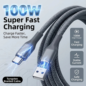 Cable USB a Tipo C, Cable de Sincronización de Datos, Carga Rápida, Cable Trenzado para Teléfono Android - Product Image 2