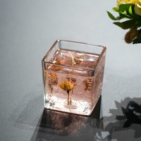Personalisierte Duftkerze mit Ozean- und Amber-Duft, 100% Natürliches Soja- und Gelwachs, OEM ODM Private Label + Echte Blumen, Großhandel