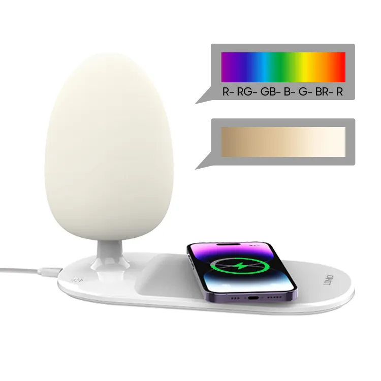 LDNIO Y3 15W fast charging 3 in 1 multifunction phone wireless charger with RGB night light lamp for iPhone apple 15 14 pro max