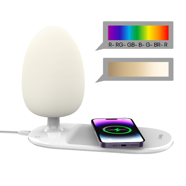 LDNIO Y3 15W Fast Charging 3 in 1 Multifunction Phone Wireless Charger with RGB Night Light Lamp for iPhone apple 15 14 Pro Max