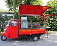 Carrito de Comida Móvil Piaggio Ape Totalmente Equipado, Bar Móvil de Comida Rápida, Quiosco de Café Móvil, Remolque de Catering para Eventos, Triciclo de Comida Tuk Tuk
