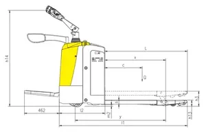 Xe nâng pallet điện bán chạy, loại đứng lái, tải trọng 2-3 tấn, sử dụng pin nhiên liệu hydro, 4 bánh dẫn động, sử dụng trong nhà - Product Image 3