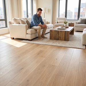 Planche de sol <span class=keywords><strong>stratifié</strong></span> HDF à clipser AC5 lisse avec <span class=keywords><strong>sous</strong></span>-<span class=keywords><strong>couche</strong></span> insonorisante <span class=keywords><strong>intégrée</strong></span> pour la rénovation complète des appartements - Product Image 3