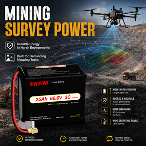 Batterie de drone rechargeable VIWIPOW en promotion, haute qualité, 25Ah 320Wh/kg 51.8V 3C, semi-solide, haute performance - Product Image 4