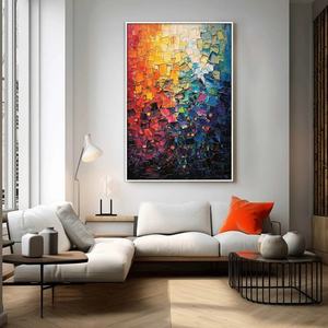 Peinture à l'huile abstraite texturée originale en gros, peinture murale 3D moderne vibrante, peinte à la main, décoration apaisante - Product Image 6