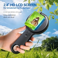 Loupe vidéo portable avec écran HD de 2,4 pouces, zoom numérique 500X, lecture pour malvoyants, évaluation de bijoux, 8 lumières LED, garantie 1 an