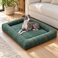 Lit orthopédique de luxe en chenille pour chien avec housse amovible, base antidérapante, personnalisable, avec côtés en mousse sur quatre côtés, faible MOQ
