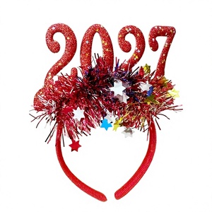 Serre-tête LED scintillant 2027 à piles en plastique, très populaire, pour décoration de fête avec 3 modes d'éclairage pour le réveillon du Nouvel An - Product Image 3