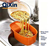 Panier égouttoir multifonctionnel en plastique pour évier avec trous de drainage pour le rinçage des légumes et des fruits, rangement de cuisine