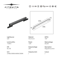 Rail lumineux linéaire ultra-mini 30cm 45cm 60cm 90cm Magnétique DC24V Source de lumière SMD Matériau Aluminium+PC Garantie 3 ans Dimmable