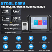 New Energy Car Tool XTOOL D9EV Máquina de diagnóstico de reparación de automóviles eléctricos Herramienta de diagnóstico Ev inteligente Escáner Obd para EV