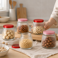 Pot de conservation carré en verre borosilicate avec couvercle en bambou, récipient alimentaire hermétique pour garde-manger, céréales, pâtes, noix, thé