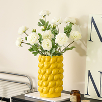Vase en céramique créatif en forme de citron, ornement en céramique, vase à fleurs hydroponique personnalisé, décoration de table originale, décoration de la maison