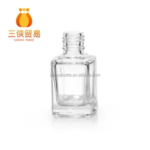 Supplier bottle custom Cosmetic Packaging Transparent square empty Glass nail polish Bottle