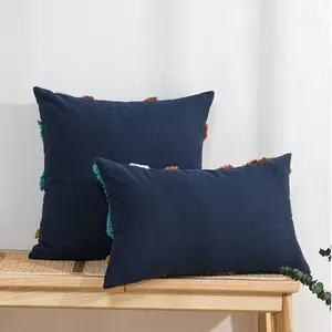 Innermor 2023 New Design Tufted Embroidery Decorative Cushion Cover Punch Needle Terylene Cotton Custom Pillow