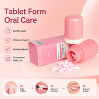 Tablettes de dentifrice au bicarbonate de soude saveur pêche personnalisées OEM avec probiotiques pour l'hygiène buccale et granulés de rinçage buccal