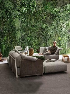 Custom Modular <b>Outdoor</b> Rope Weave Sectional <b>Sofa</b>, Waterproof Fabric Combination Lounge Couch for Villa Patio - Product Image 6