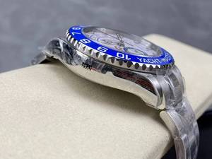 Reloj de Lujo de Alta Calidad, Mecánico, Cronógrafo, Resistente al Agua, 44 mm, KFfactory 1166-80, Acero 904L, Movimiento 7750, Cerámica Azul, Estilo Náutico - Product Image 4