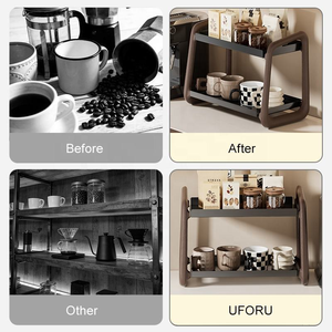 UFORU Estante <span class=keywords><strong>de</strong></span> Cocina <span class=keywords><strong>de</strong></span> 2 Niveles, Unidades <span class=keywords><strong>de</strong></span> Almacenamiento <span class=keywords><strong>y</strong></span> Organizadores <span class=keywords><strong>de</strong></span> Plástico para Despensa, Contenedores <span class=keywords><strong>de</strong></span> Almacenamiento - Product Image 3