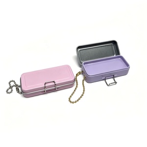 Mini boîte de rangement en métal minimaliste à charnières 56x24x14mm avec couvercle, pour modèles miniatures et petits objets - Product Image 2