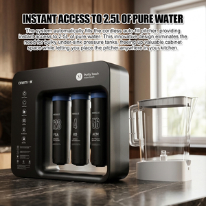 Sistema di filtrazione dell'acqua portatile <span class=keywords><strong>RO</strong></span> senza serbatoio a 6 stadi con riempimento automatico OEM 100GPD per camper e campeggio - Product Image 2