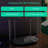 Router Wifi6 de Doble Banda 1GE WLAN+3GE LAN+2.4G 5Ghz WIFI 6 AX1500M 4 Antenas 6dbi Router Inalámbrico Control por Aplicación