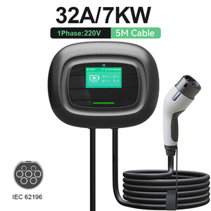 KHONS <span class=keywords><strong>Prix</strong></span> d'usine Station de recharge murale domestique Type 2 32A Monophasé 7KW IP65 avec écran de 1,54 pouces et contrôle intelligent par application - Product Image 1