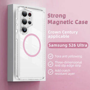 Étui de téléphone transparent magnétique ATB pour Samsung S26 Ultra Étui de téléphone <span class=keywords><strong>portable</strong></span> TPU+PC Coque arrière transparente pour Samsung - Product Image 3
