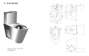 Chinois Bon Prix Populaire Bidet Toilette One Piece Monté Au Sol Marine En Acier Inoxydable WC Toilette - Product Image 2