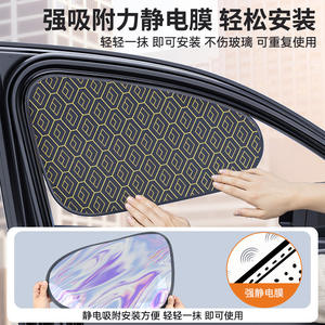 ม่านบังแดดข้างรถยนต์ ผ้าสีเงินไทเทเนียมเลเซอร์ ฟิล์มไฟฟ้าสถิต ดีไซน์ยืดหยุ่นได้ สำหรับรถยนต์รุ่นทั่วไป - Product Image 3