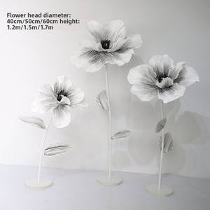 Colonne de fleurs en papier noir et blanc artisanale française, nouvelle décoration de mariage, centre de table, décorations de mariage - Product Image 6