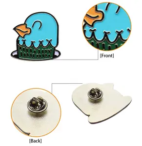 Manufacturer Design Happy Blue Bird Soft Enamel Cartoon Blue Bird Animal Souvenir Lapel Pin For Decoration