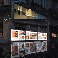 Boîte lumineuse publicitaire LED, cadre en acier thermolaqué et alliage d'aluminium, haute luminosité 5000 lumens, réglage automatique de la luminosité