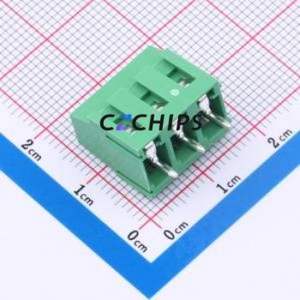 MX128L-5.08-03P-GN01-Cu-Y-A Screw Terminal Block Through hole Component (THT),P=5.08mm Connector 1x3P 5.08mm Green Through Hole - Product Image 2