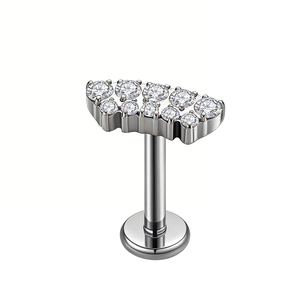 Pendientes de circonita de <span class=keywords><strong>doble</strong></span> fila hipoalergénicos al por mayor para mujer, aretes de titanio chapados en oro de moda para bodas y festividades, <span class=keywords><strong>piercing</strong></span> de <span class=keywords><strong>nariz</strong></span>. - Product Image 6