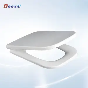 Beewill patented bathroom easy to install duroplast soft close ceramic sanitary wc slim uf toilet seat cover with quick release