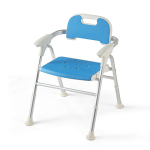 Chaise de douche pliante Hejianze en alliage d'aluminium, capacité de 150 kg, avec accoudoirs pour personnes âgées et femmes enceintes - Product Image 1
